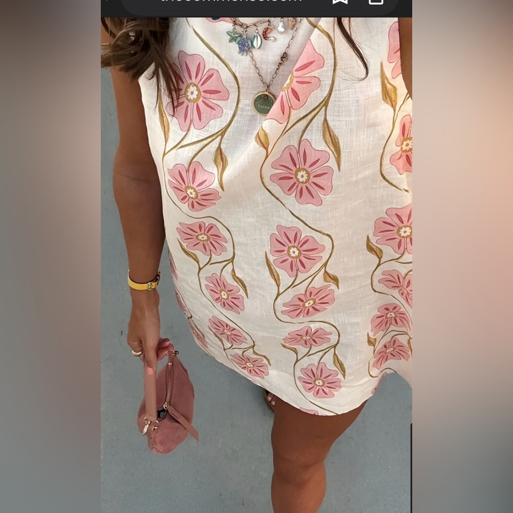 Commense xAnthropologie Romantic Print Sleeveless Shift Dress Medium NWT - Picture 6 of 13